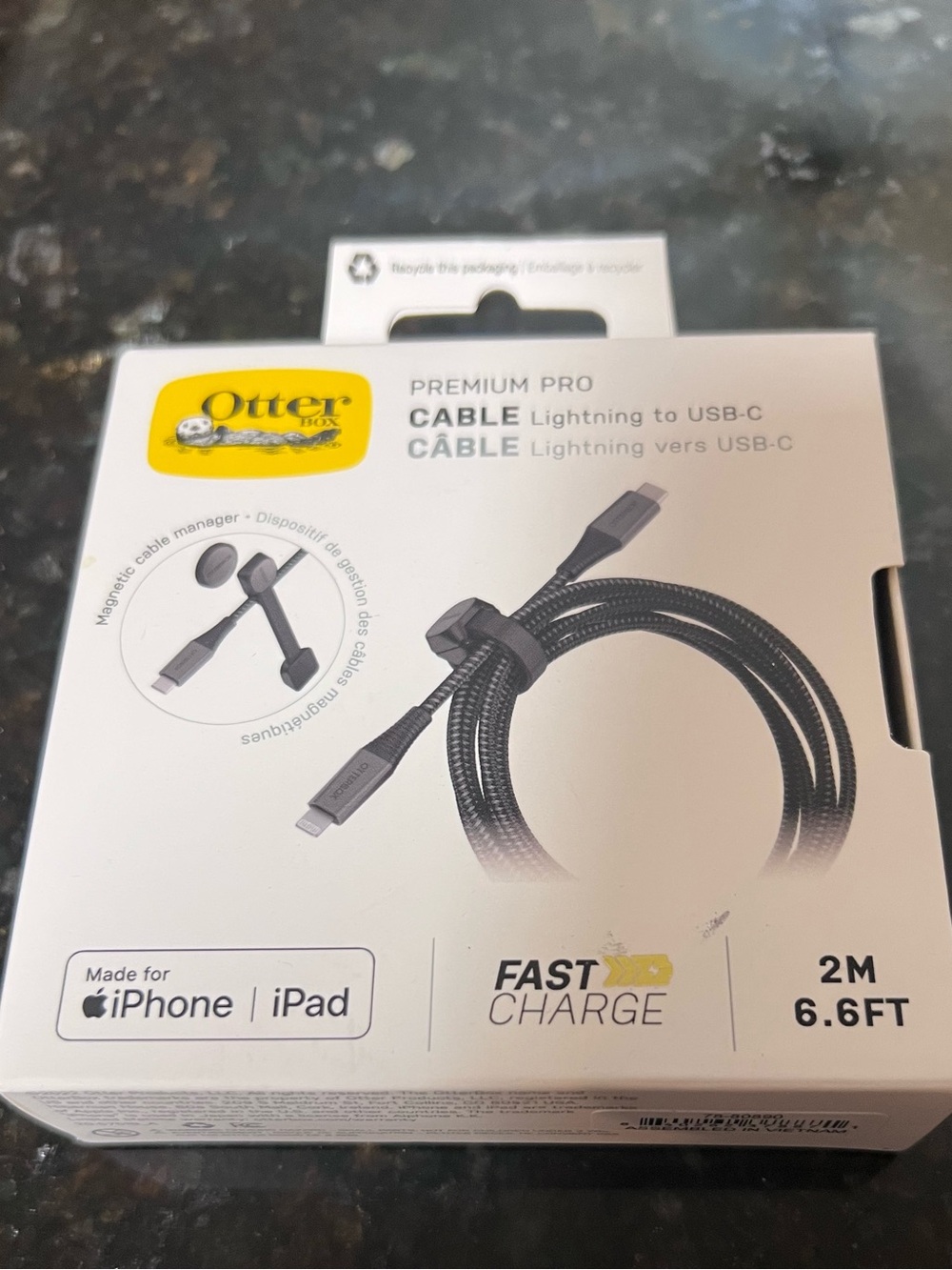 New OtterBox Premium Pro Lightning to USB-C Cable Fast Charge 6.6FT NIB
